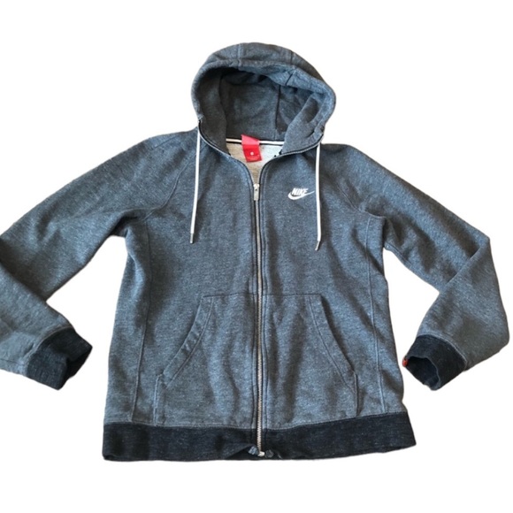 𝐍𝐈𝐊𝐄 Gray Zip Up Hoodie - Picture 3 of 3